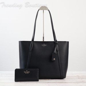 NWT Kate Spade Cara Large Tote & Bifold Wallet in Black *SET*